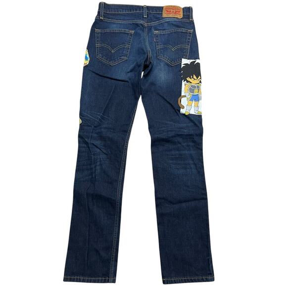 Levi’s 511 Men’s Custom One Of A‎ Kind Dragon Ball Z Goku & Vegeta Jeans - 30X32 - Picture 3 of 8